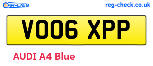 VO06XPP are the vehicle registration plates.