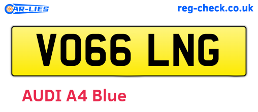 VO66LNG are the vehicle registration plates.