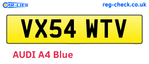 VX54WTV are the vehicle registration plates.
