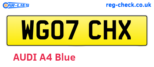 WG07CHX are the vehicle registration plates.