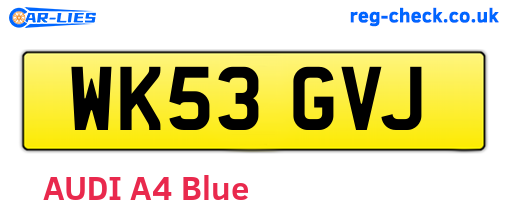 WK53GVJ are the vehicle registration plates.
