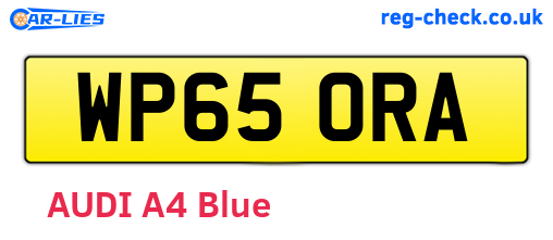 WP65ORA are the vehicle registration plates.