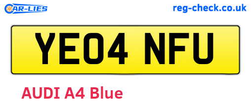 YE04NFU are the vehicle registration plates.