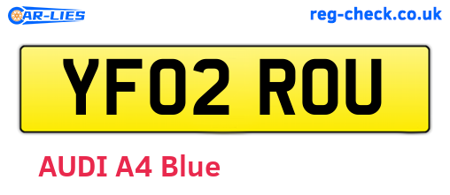 YF02ROU are the vehicle registration plates.