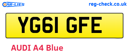 YG61GFE are the vehicle registration plates.