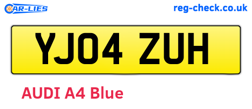YJ04ZUH are the vehicle registration plates.