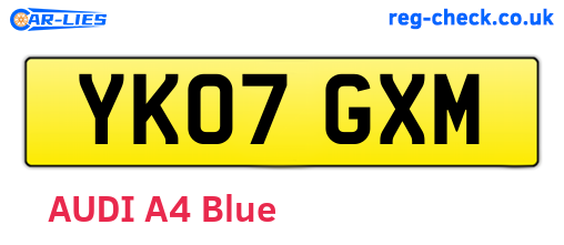YK07GXM are the vehicle registration plates.