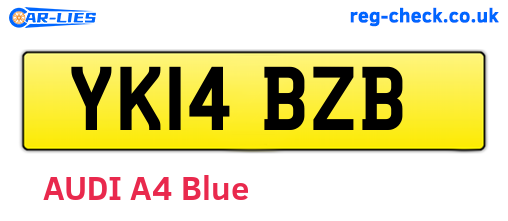 YK14BZB are the vehicle registration plates.