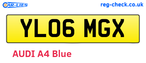 YL06MGX are the vehicle registration plates.