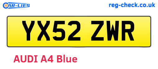 YX52ZWR are the vehicle registration plates.