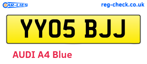 YY05BJJ are the vehicle registration plates.