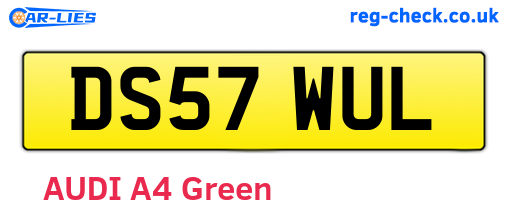 DS57WUL are the vehicle registration plates.