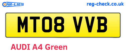 MT08VVB are the vehicle registration plates.