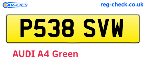 P538SVW are the vehicle registration plates.