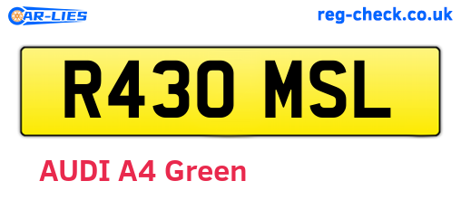 R430MSL are the vehicle registration plates.