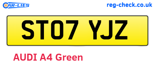 ST07YJZ are the vehicle registration plates.