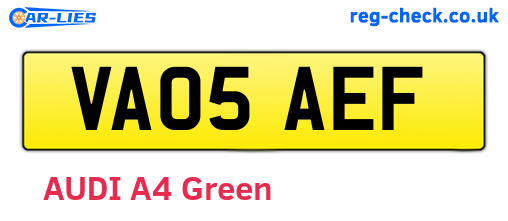 VA05AEF are the vehicle registration plates.