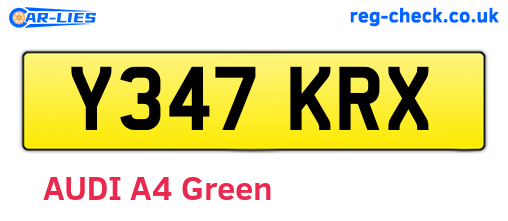 Y347KRX are the vehicle registration plates.