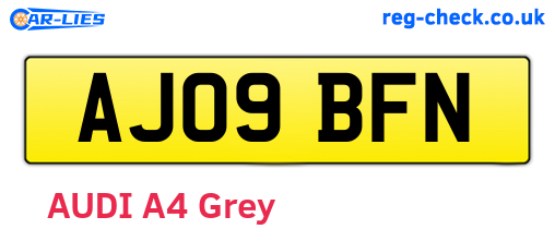 AJ09BFN are the vehicle registration plates.