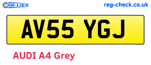 AV55YGJ are the vehicle registration plates.