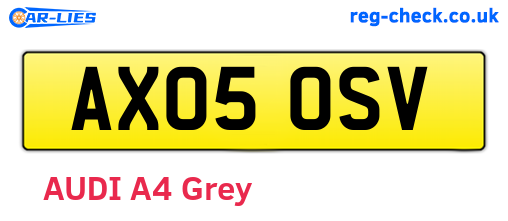 AX05OSV are the vehicle registration plates.