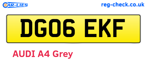 DG06EKF are the vehicle registration plates.