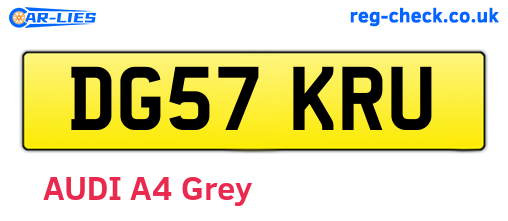 DG57KRU are the vehicle registration plates.