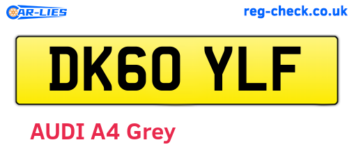 DK60YLF are the vehicle registration plates.
