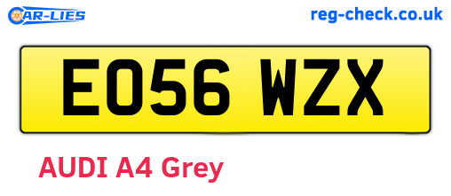 EO56WZX are the vehicle registration plates.