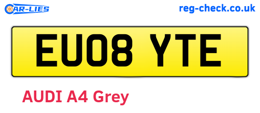 EU08YTE are the vehicle registration plates.