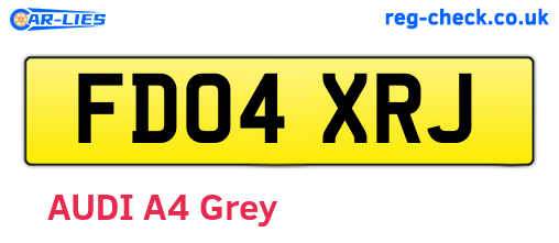 FD04XRJ are the vehicle registration plates.