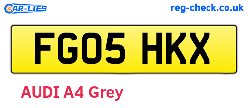 FG05HKX are the vehicle registration plates.