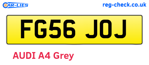 FG56JOJ are the vehicle registration plates.