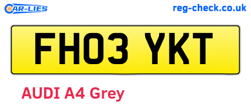 FH03YKT are the vehicle registration plates.