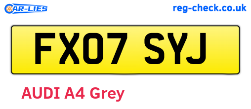 FX07SYJ are the vehicle registration plates.