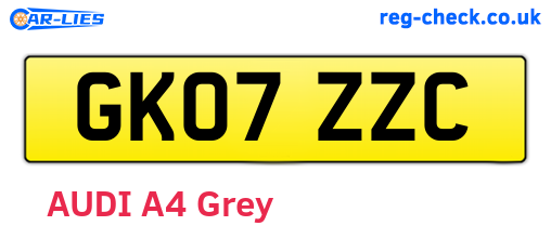 GK07ZZC are the vehicle registration plates.
