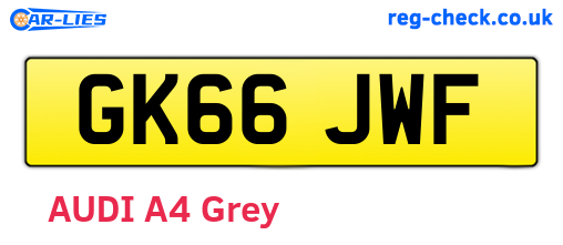 GK66JWF are the vehicle registration plates.