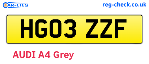 HG03ZZF are the vehicle registration plates.