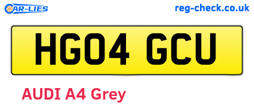 HG04GCU are the vehicle registration plates.