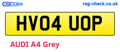 HV04UOP are the vehicle registration plates.