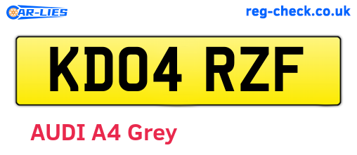 KD04RZF are the vehicle registration plates.