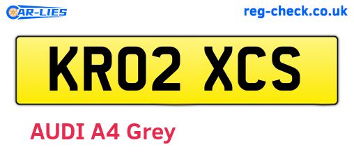 KR02XCS are the vehicle registration plates.
