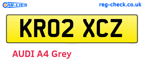 KR02XCZ are the vehicle registration plates.