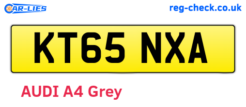 KT65NXA are the vehicle registration plates.