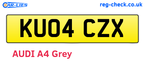 KU04CZX are the vehicle registration plates.