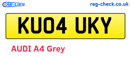 KU04UKY are the vehicle registration plates.
