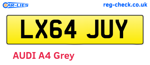 LX64JUY are the vehicle registration plates.