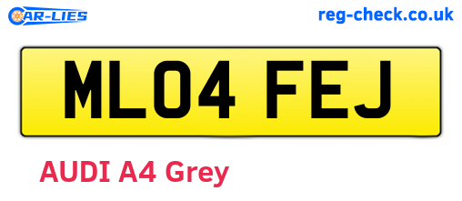 ML04FEJ are the vehicle registration plates.