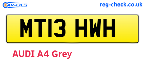 MT13HWH are the vehicle registration plates.