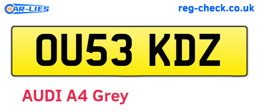 OU53KDZ are the vehicle registration plates.